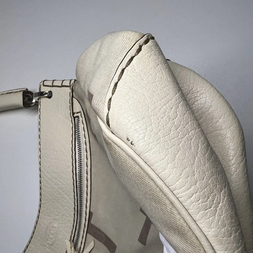 Tod's Canvas Hobo Shoulder Bag***